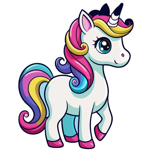 Cute Rainbow Mane Unicorn Transparent Sticker